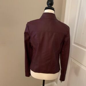 Kaari Blue Deep Burgundy Leather Jacket